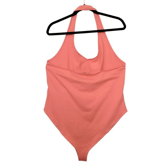 Forever 21+ Halter Neck Coral Bodysuit With Snap Button Closure Size 2X - Picture 9 of 12